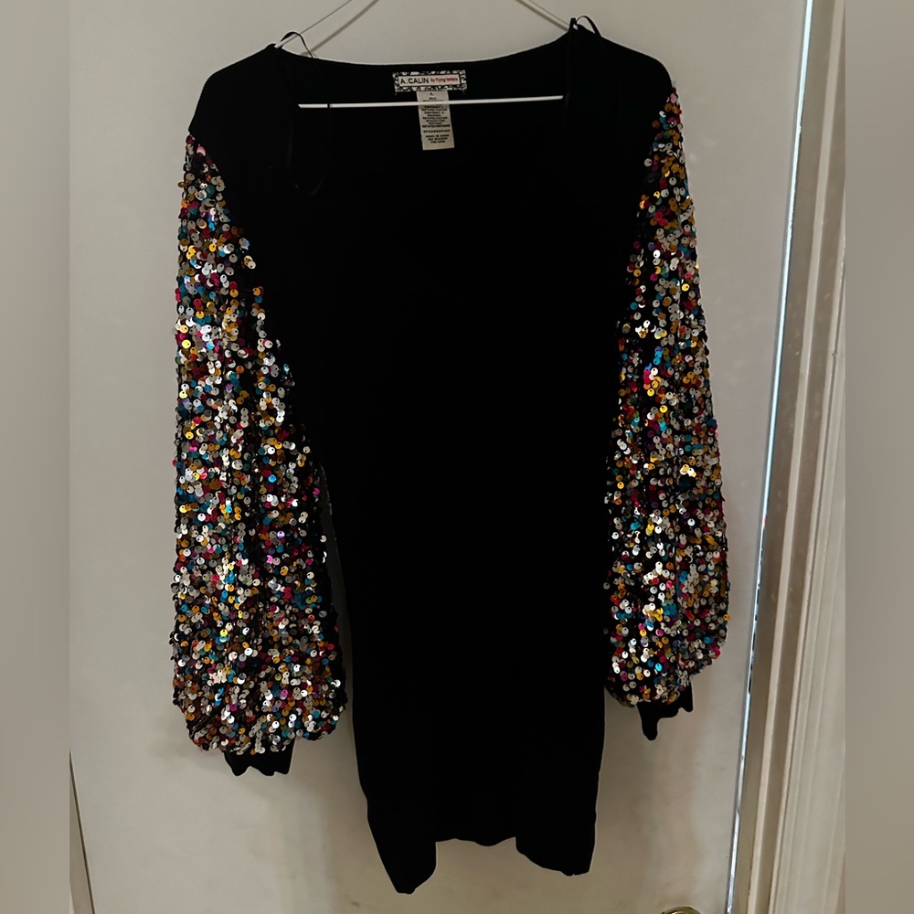 Black sequins dress size large